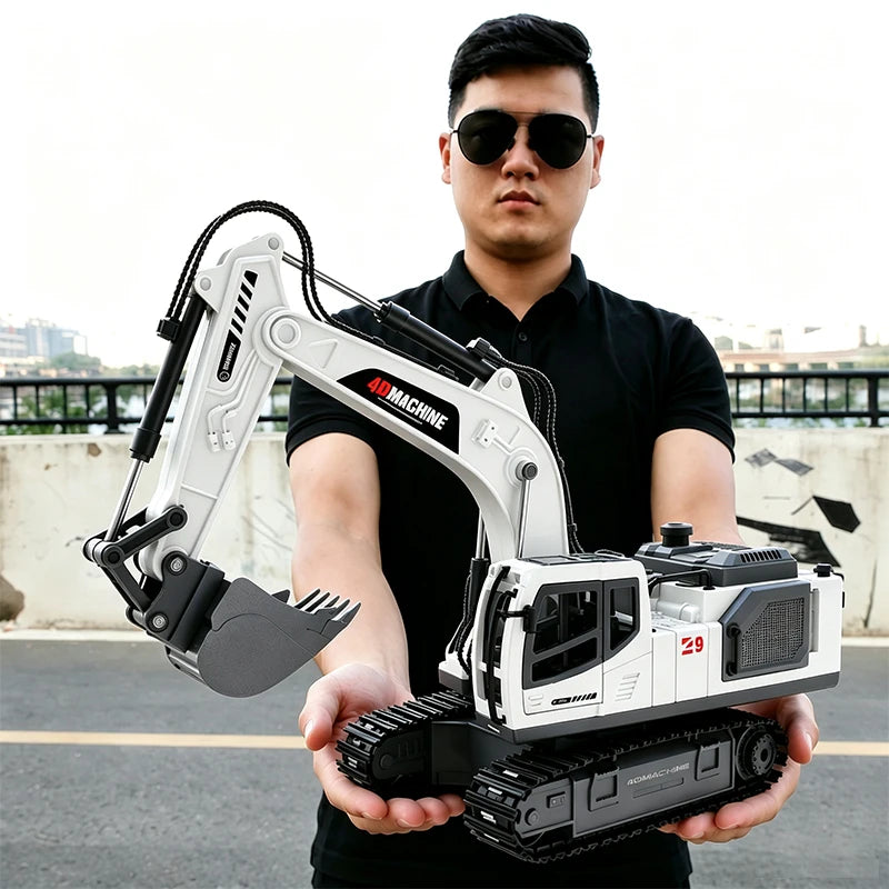 RC Excavator 14 Channel 3 IN 1 RC Engineering Car Remote Control Crawler Truck Alloy Excavator RC Model Car Toy Christmas Gift
