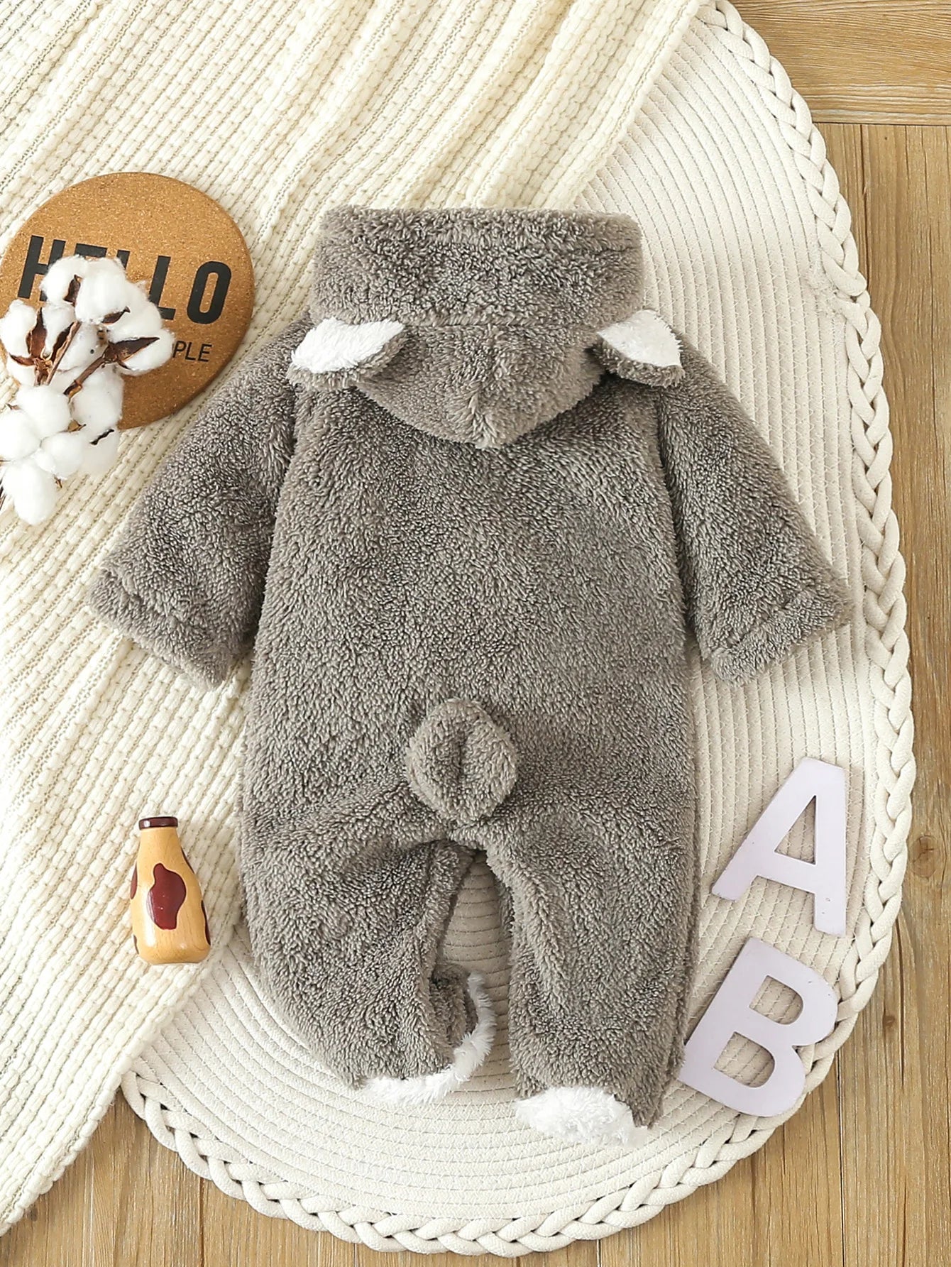 Newborn Baby Rompers Spring Autumn Warm Fleece Baby Boys Costume Baby Girls Clothing Animal Baby Pajamas Hooded Jumpsuits 0-1Y