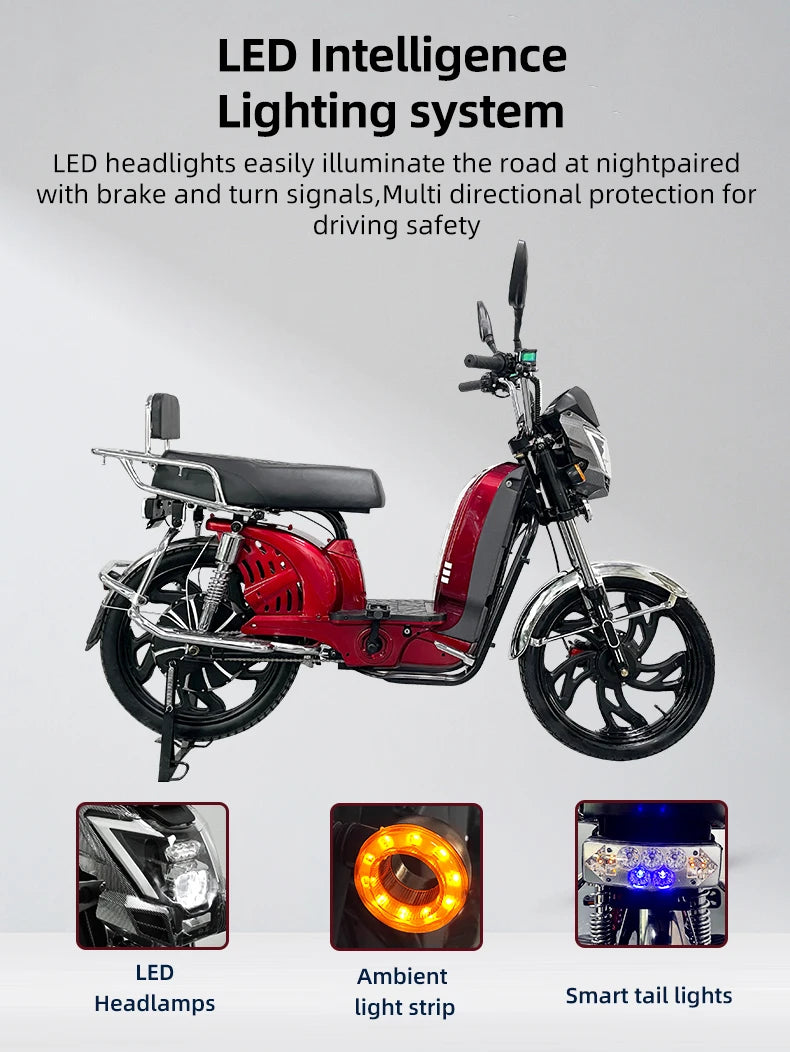 Electric Motor 22" Household Electric Bike Manufacture  E-bike 1000W 60V Lithium Battery Electric Bicycle