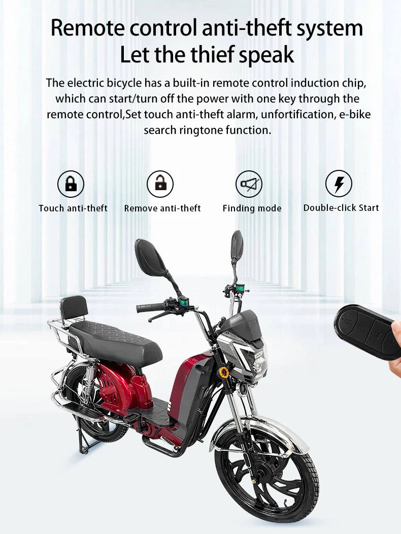 Electric Motor 22" Household Electric Bike Manufacture  E-bike 1000W 60V Lithium Battery Electric Bicycle