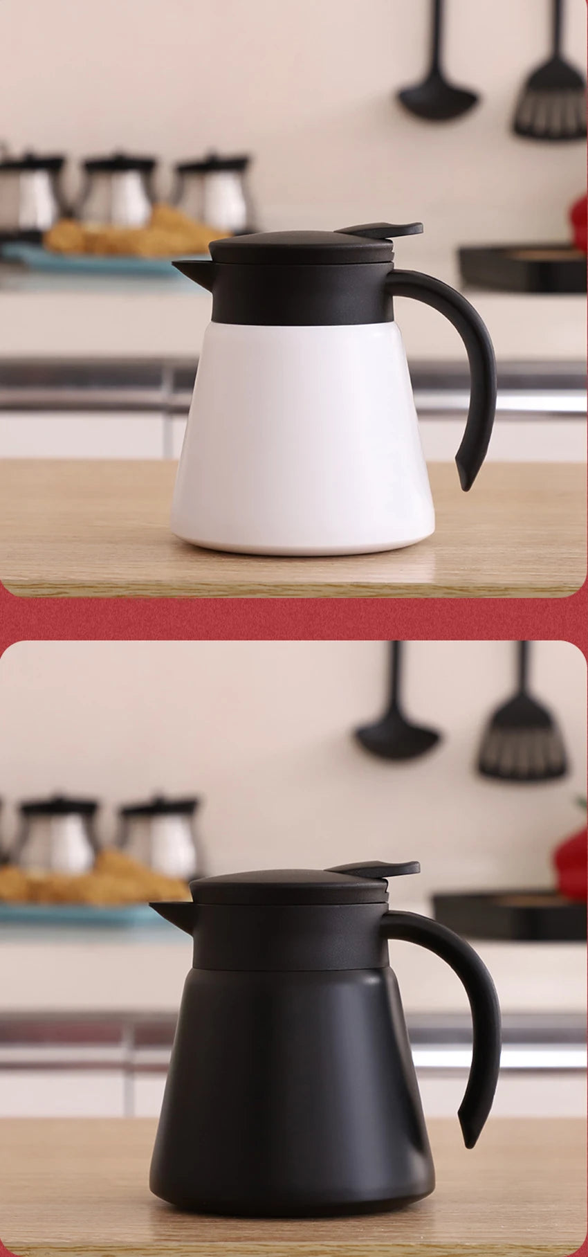 600ml Stainless Steel Thermal Coffee Carafe Double Wall Thermos Carafes for Home, Office, Keep Beverages Hot - garrafa térmica