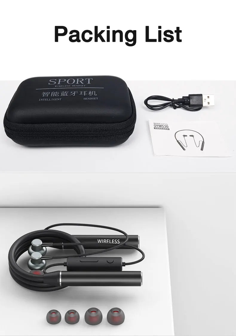EARDECO 180 Hour Playback Wireless Headphones with Mic Bluetooth Headphone Bass Stereo Neckband Bluetooth Earphone Sport TF Card