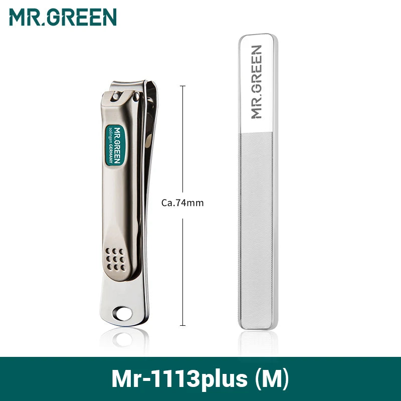 MR.GREEN Nail Clippers Stainless Steel Curved Blade Clipper Fingernail Scissors Cutter Manicure Tools Trimmer with Nail Files