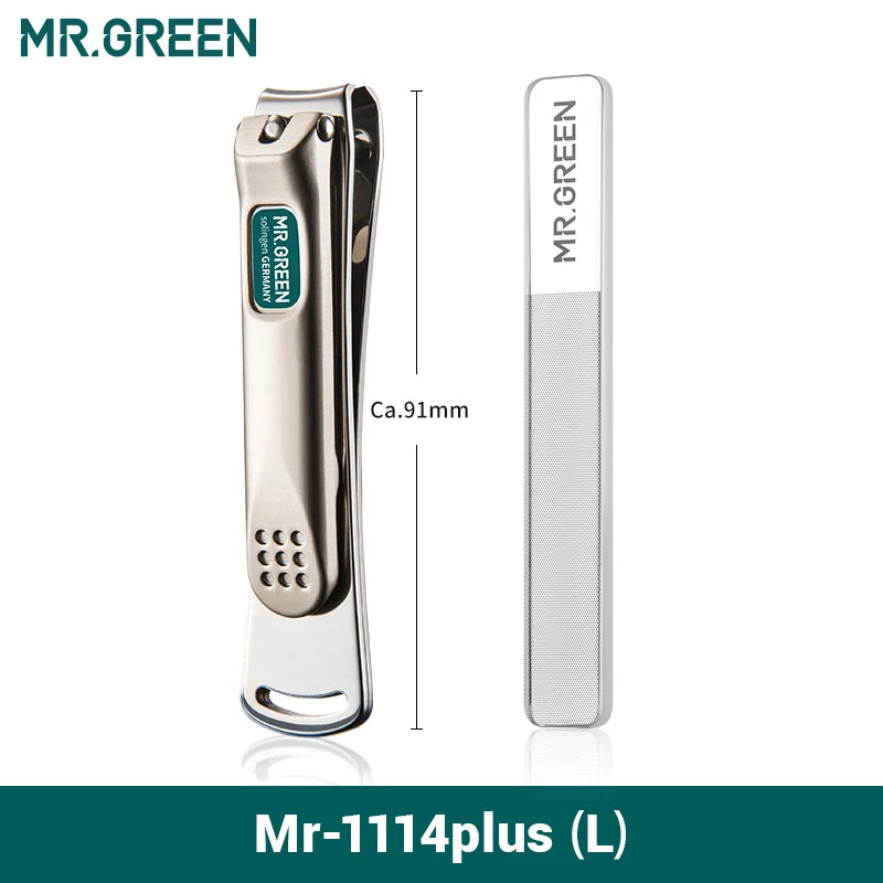 MR.GREEN Nail Clippers Stainless Steel Curved Blade Clipper Fingernail Scissors Cutter Manicure Tools Trimmer with Nail Files