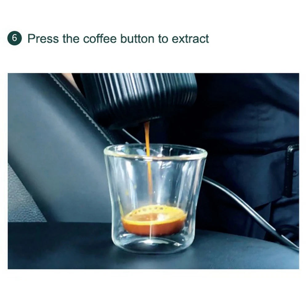 Portable Capsule Coffee Machine Heating fully Semi-automatic Espresso Mini Coffee Maker For Car Outdoor Home Using 5Cups 80ml
