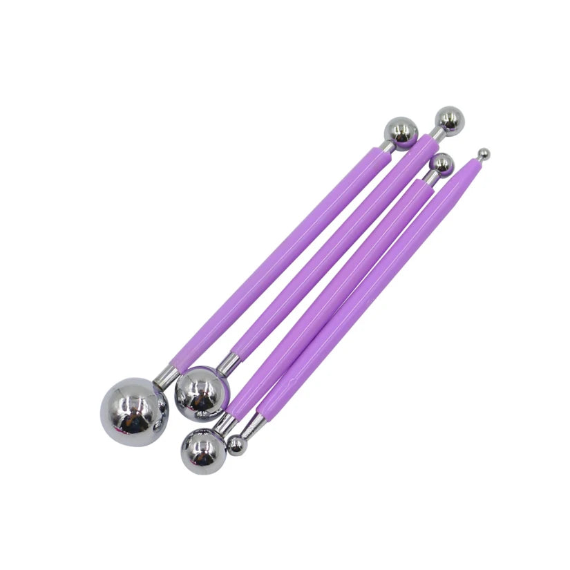 4 Pcs/set Cake Flower Modelling Ball Tools Pastry Fondant Decorating Sugarcraft Mold Tools