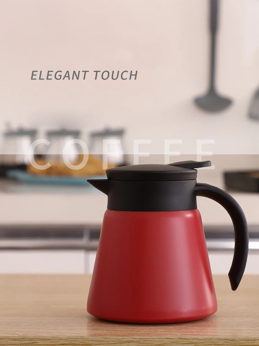 600ml Stainless Steel Thermal Coffee Carafe Double Wall Thermos Carafes for Home, Office, Keep Beverages Hot - garrafa térmica