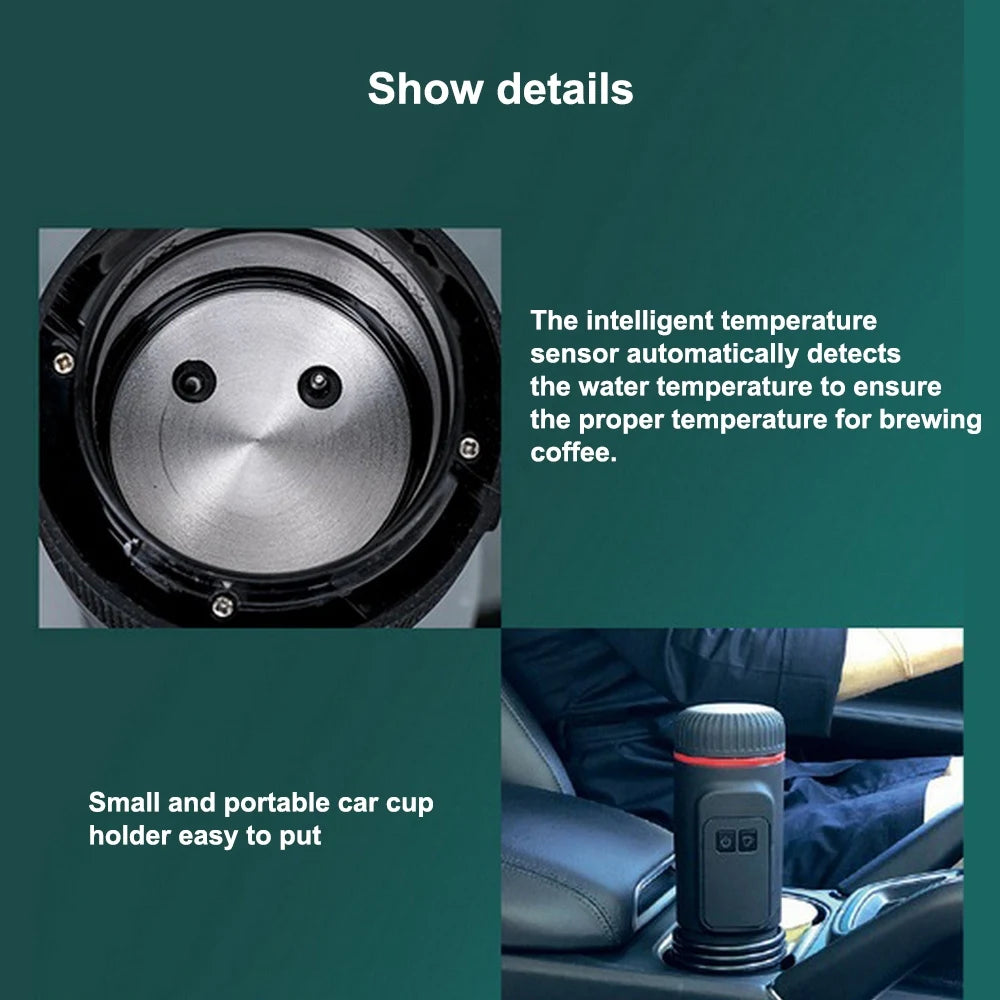 Portable Capsule Coffee Machine Heating fully Semi-automatic Espresso Mini Coffee Maker For Car Outdoor Home Using 5Cups 80ml