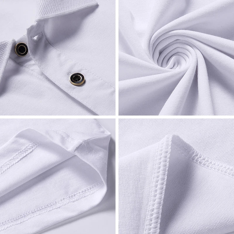Large Size Men's Polo Shirt Cotton 2024 Summer 6xl Husband Business Collar White Black Short Sleeve Plus 8xl 7xl Tops Shirt Male