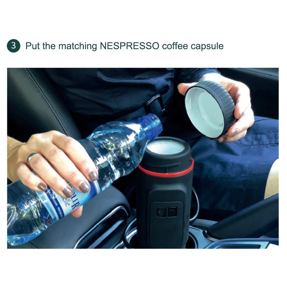Portable Capsule Coffee Machine Heating fully Semi-automatic Espresso Mini Coffee Maker For Car Outdoor Home Using 5Cups 80ml