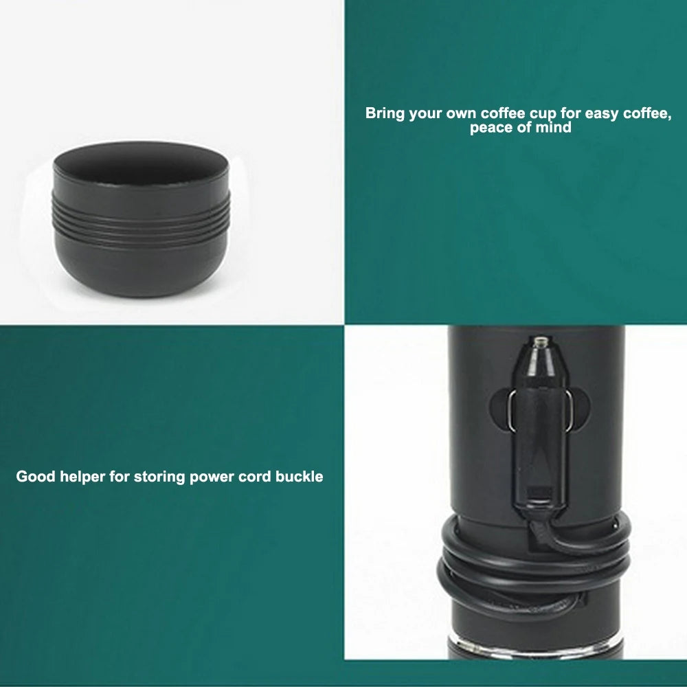 Portable Capsule Coffee Machine Heating fully Semi-automatic Espresso Mini Coffee Maker For Car Outdoor Home Using 5Cups 80ml