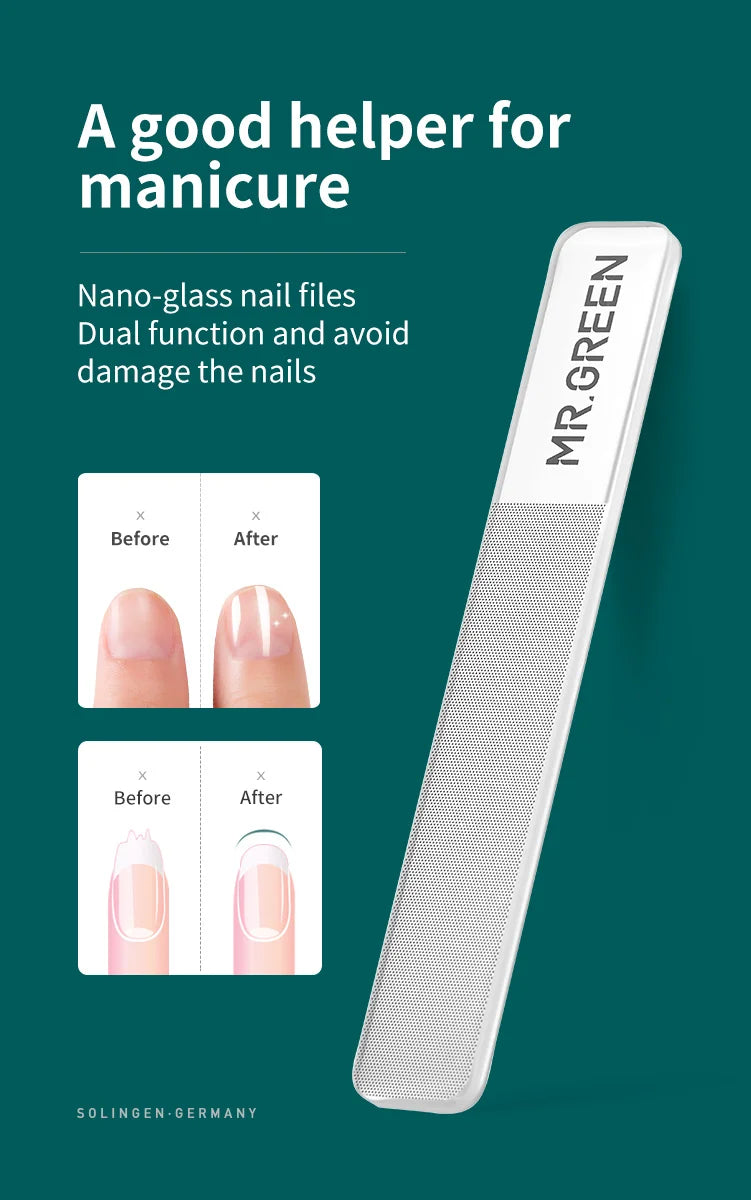 MR.GREEN Nail Clippers Stainless Steel Curved Blade Clipper Fingernail Scissors Cutter Manicure Tools Trimmer with Nail Files