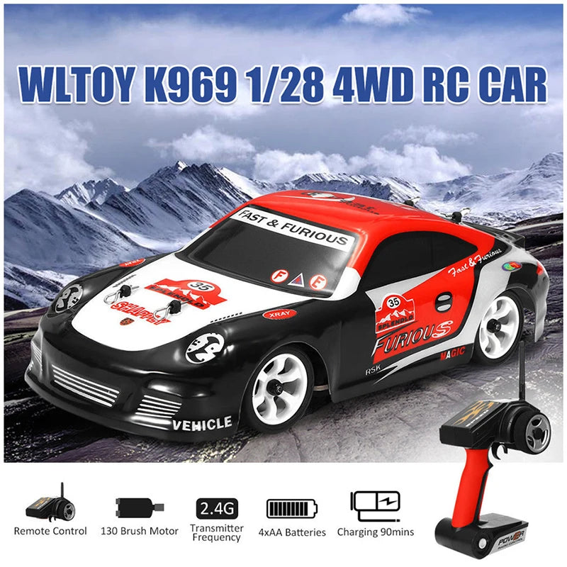 Wltoys RC 1/28 30Km/H 284191 Remote Control High Speed Racing Mosquito 2.4GHz Off-Road RTR Rally Drift Car