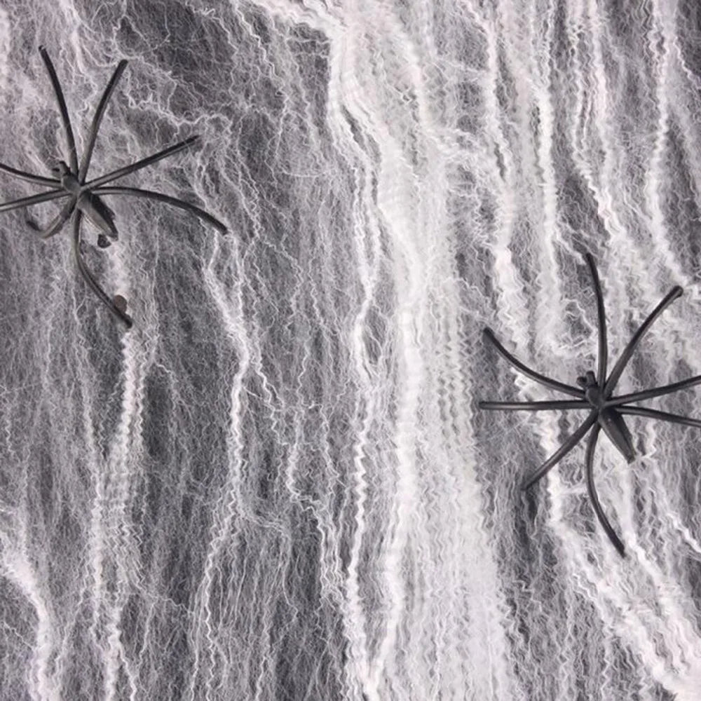 Halloween Decoration White Spider Web Artificial Stretchy Cobweb for Halloween Scary Home Party Scene Props Haunted House Decor