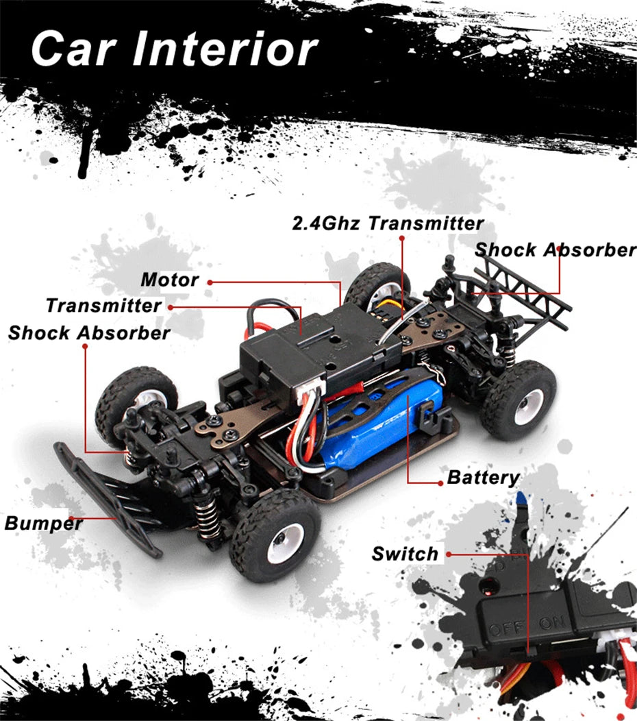 30KM/H RC Wltoys 1:28 RTR RC Car 2.4G 4WD 4 Channels Drift Car Racing Car K969/K989 For Selection Remote Control Car