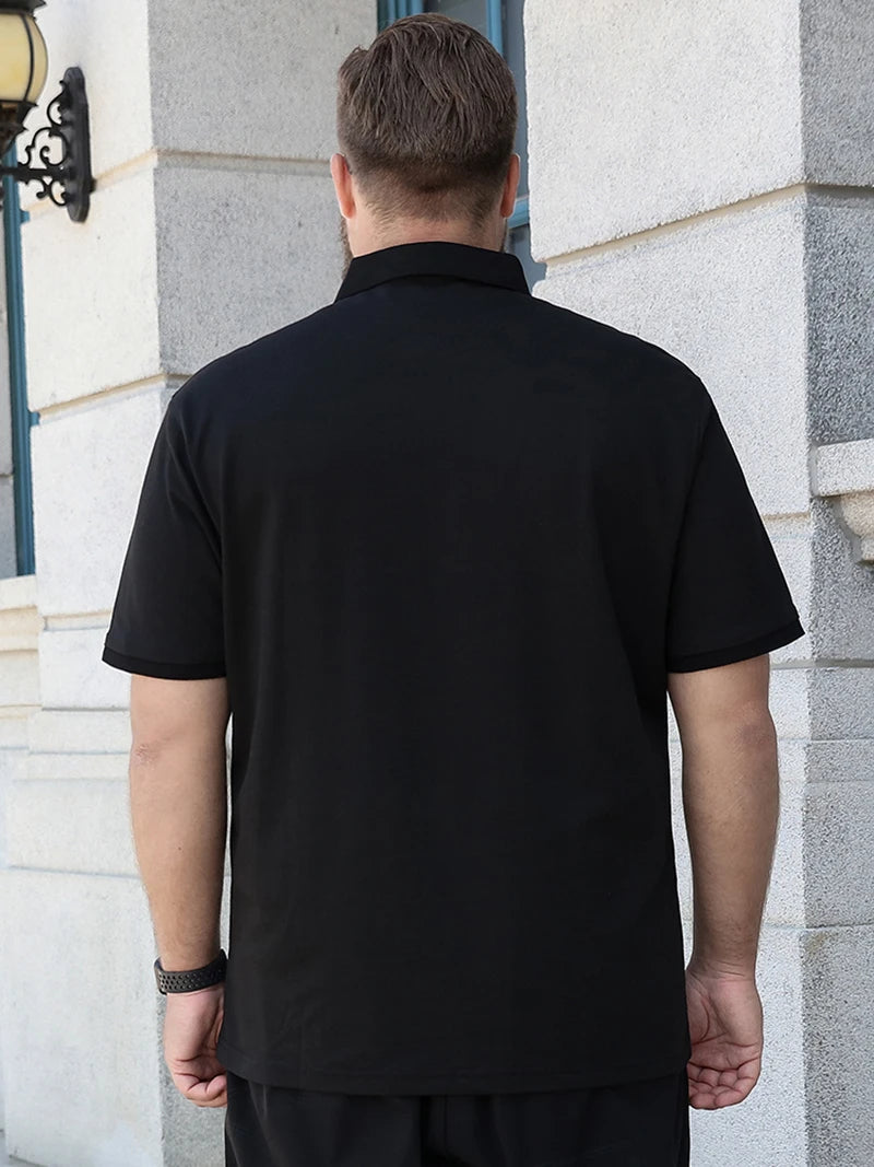 Large Size Men's Polo Shirt Cotton 2024 Summer 6xl Husband Business Collar White Black Short Sleeve Plus 8xl 7xl Tops Shirt Male