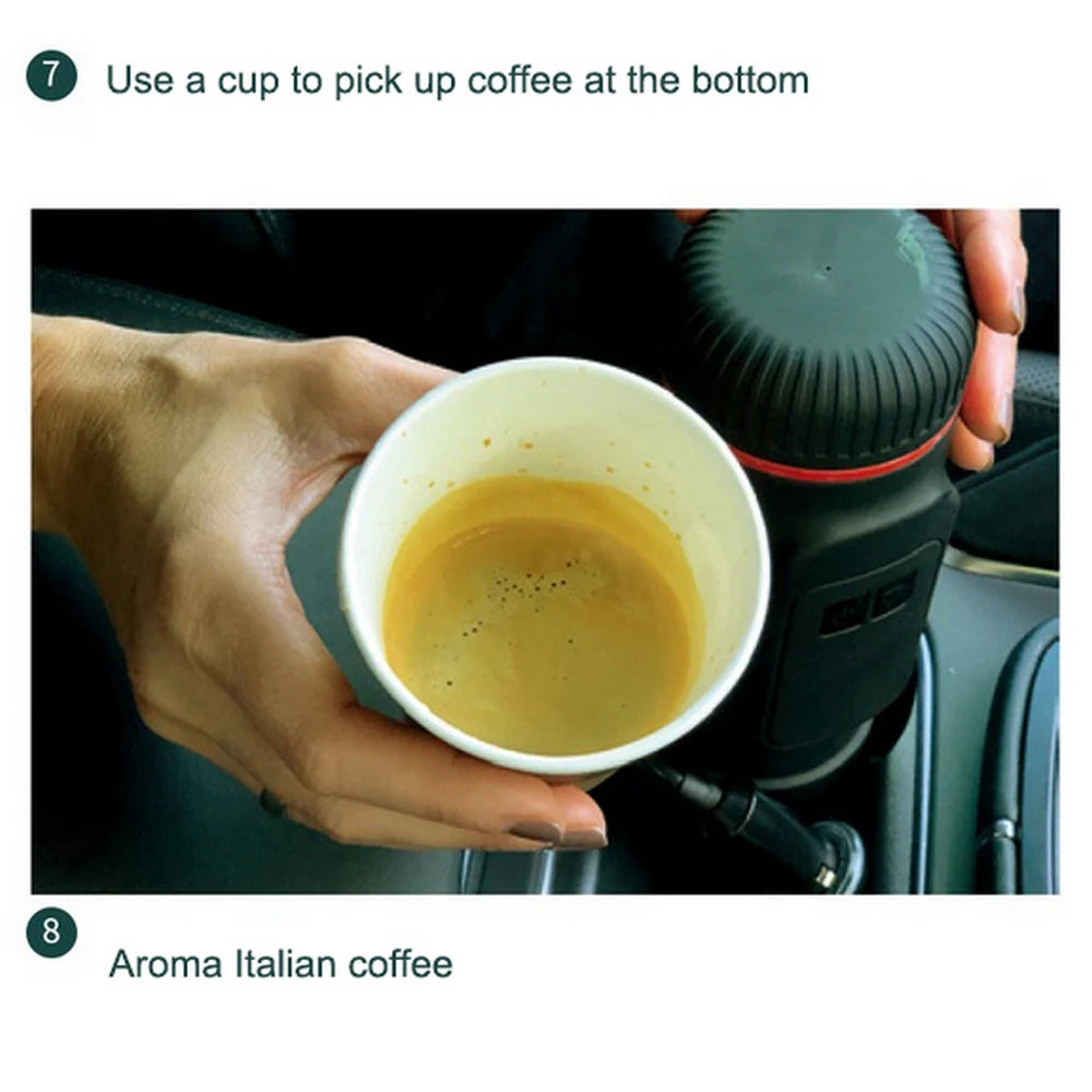 Portable Capsule Coffee Machine Heating fully Semi-automatic Espresso Mini Coffee Maker For Car Outdoor Home Using 5Cups 80ml
