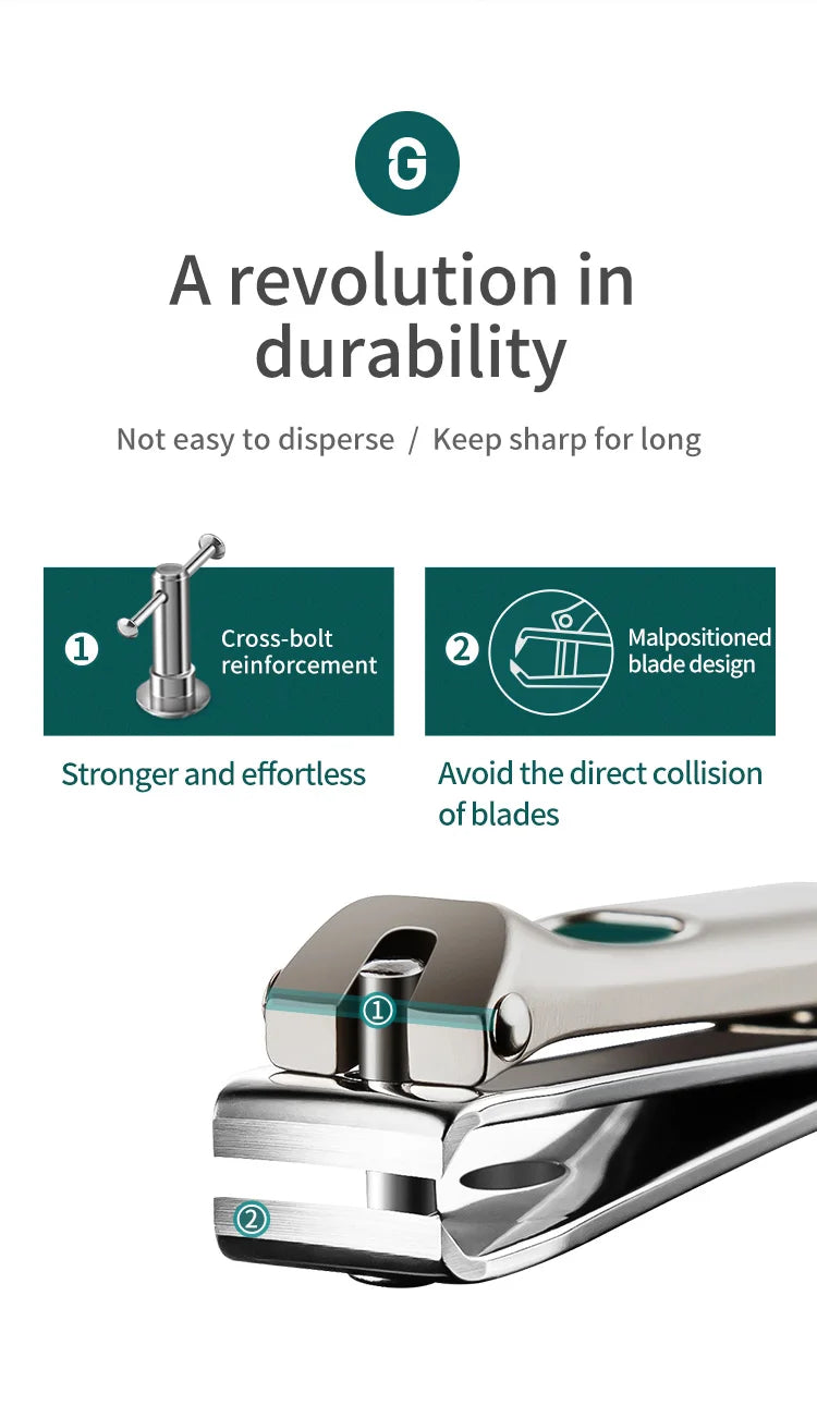 MR.GREEN Nail Clippers Stainless Steel Curved Blade Clipper Fingernail Scissors Cutter Manicure Tools Trimmer with Nail Files