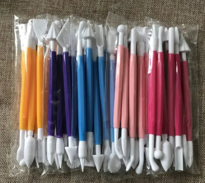 DIY Plastic Baking Craft Tool 8pcs/Set Sugar Craft Fondant Cake Pastry Carving Cutter Chocolate Decorating Flower Clay Shaping