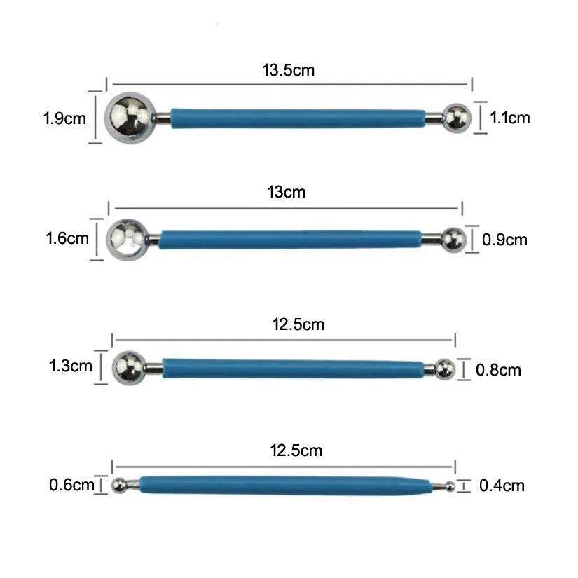 4 Pcs/set Cake Flower Modelling Ball Tools Pastry Fondant Decorating Sugarcraft Mold Tools