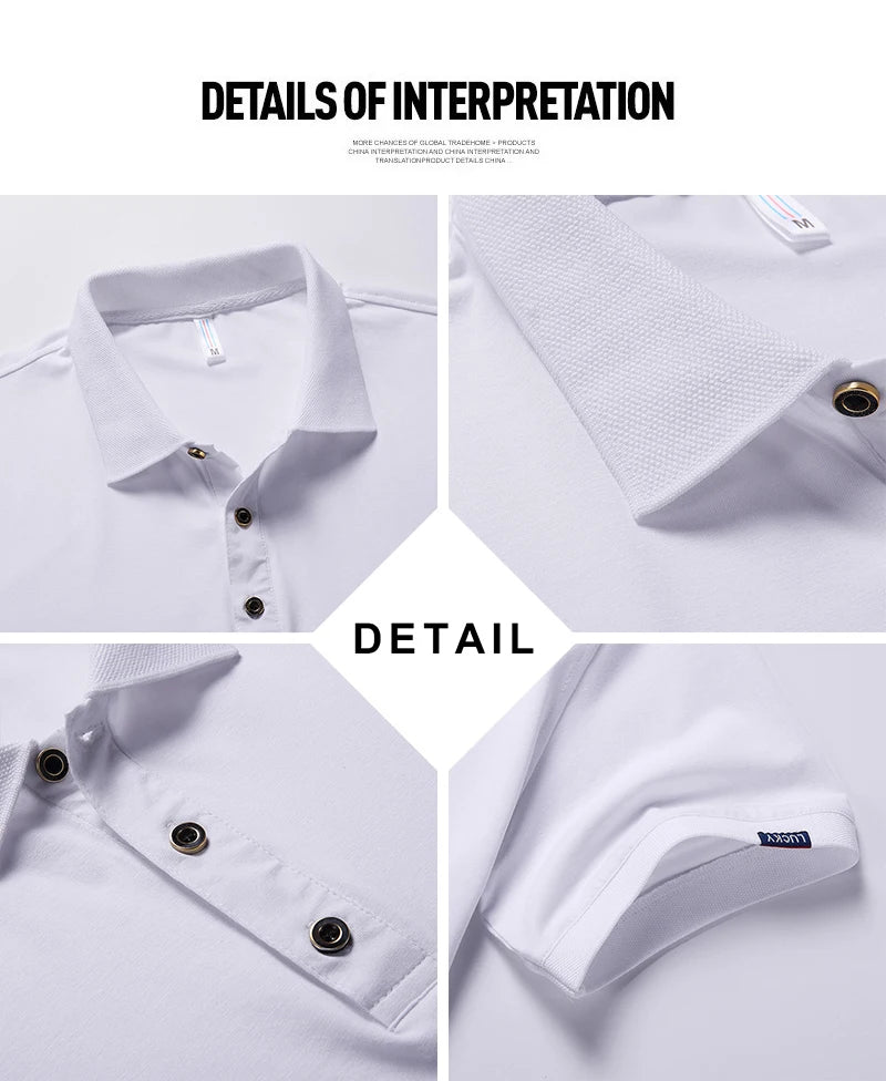 Large Size Men's Polo Shirt Cotton 2024 Summer 6xl Husband Business Collar White Black Short Sleeve Plus 8xl 7xl Tops Shirt Male