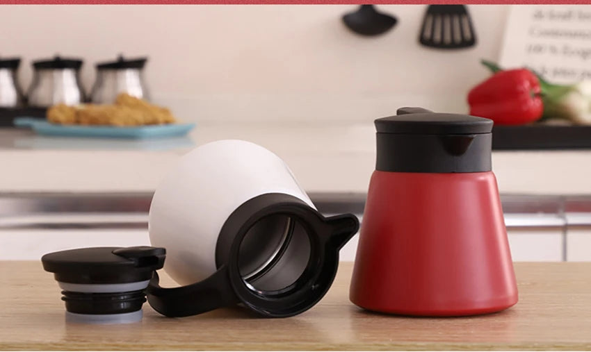 600ml Stainless Steel Thermal Coffee Carafe Double Wall Thermos Carafes for Home, Office, Keep Beverages Hot - garrafa térmica