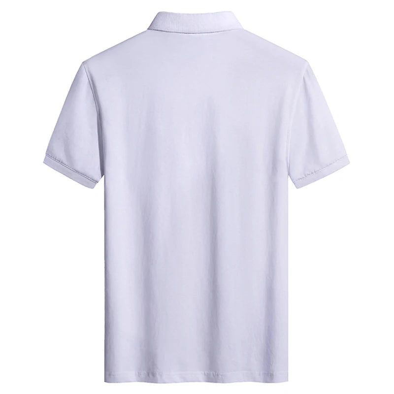 Large Size Men's Polo Shirt Cotton 2024 Summer 6xl Husband Business Collar White Black Short Sleeve Plus 8xl 7xl Tops Shirt Male