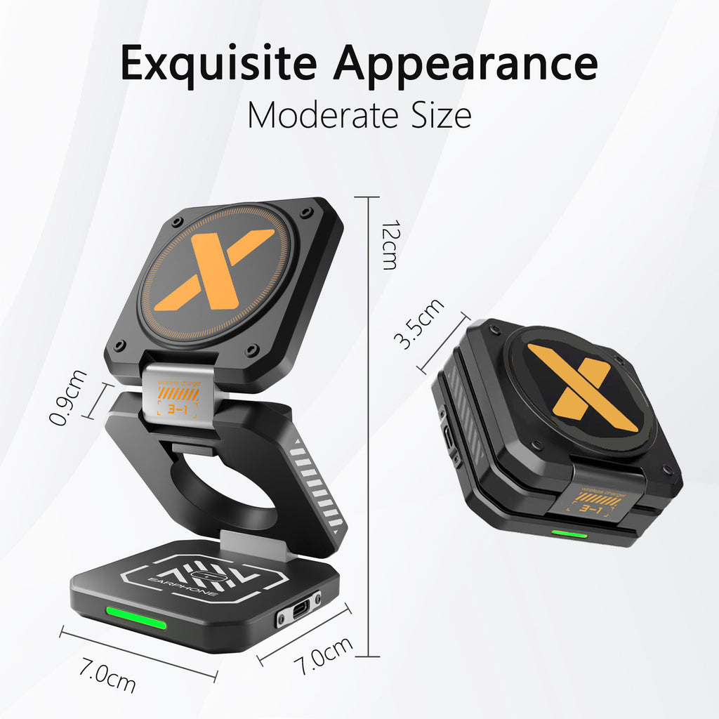 Desktop Foldable 3‑in‑1 Magnetic Wireless Charger Fast Charging Dock Station for Magsafe iPhone 17~12 Apple Watch 9 Airpods Pro
