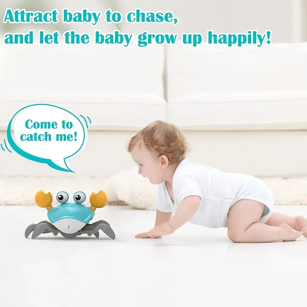 Fun Dancing Crab Run Away Toy For Babies Crawling Interactive Escape Crabs Baby Birthday Thanksgiving Christmas Gift No Battery