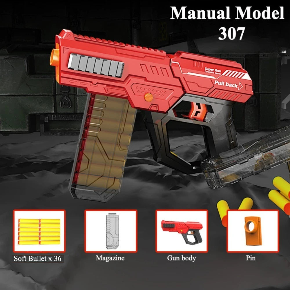 Soft Bullet Gun Toy Gun Auto-Manual Sport Game Outdoor Shooting Games Education Toy for Kids Boys Adult