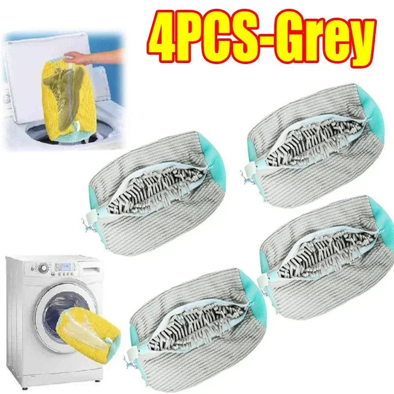 Machine Washable Shoe Washing & Drying Bag with Soft Fiber - Durable Polyester Laundry Protector for Shoes Adjustable Strap