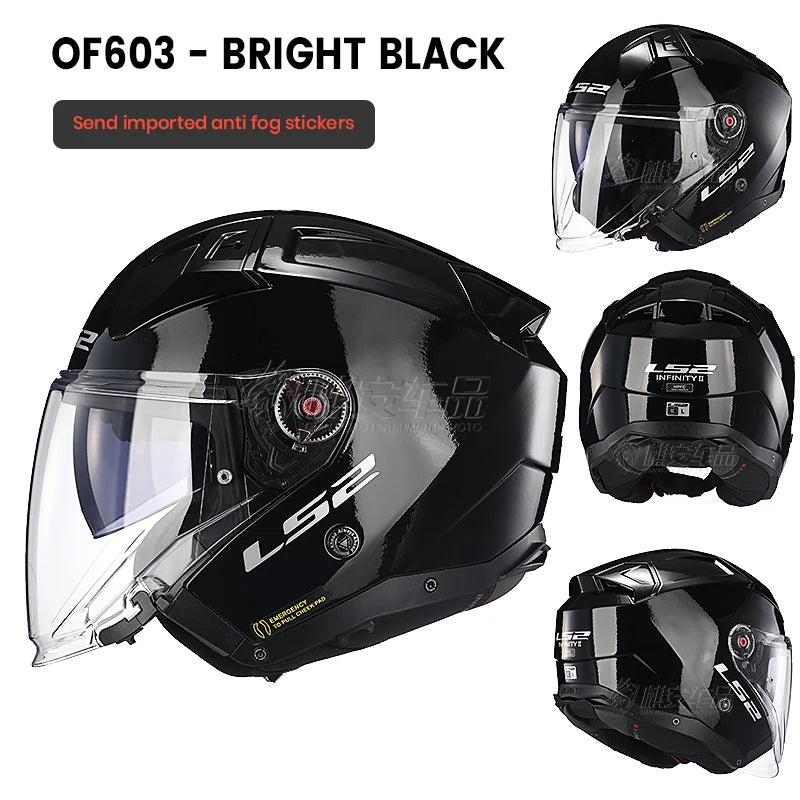 Casco Moto Retro Cara Abierta LS2 | Estilo Vintage - Jet para Scooter y Moto