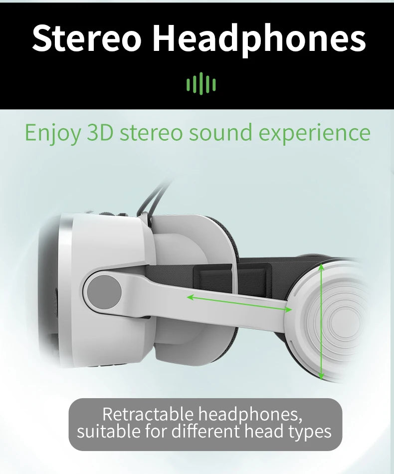 Virtual Reality VR Glasses 3D Headset Devices Viar Helmet Goggles Lenses Smart For Smartphones Phone Mobile Realidade Headphone