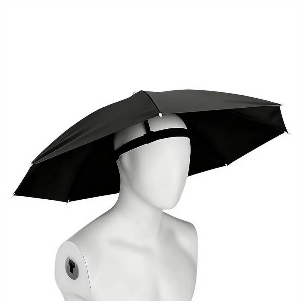 Hands Free Umbrella Hat Black Coating UV Protection Foldable Sun Shade Caps Waterproof Headwear For Fishing Hiking Camping