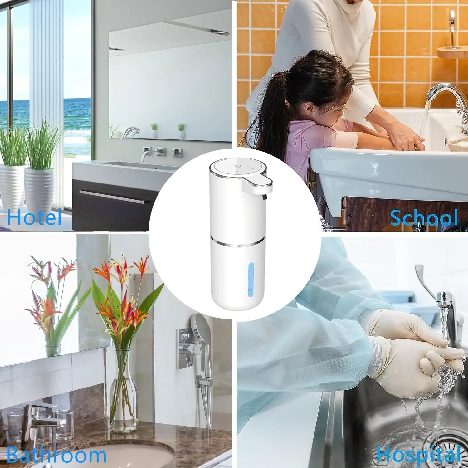 Intelligent Induction Hand Washer, Automatic Liquid/Foma Soap Dispenser Wall Mounted Vertical Hand Sanitizer Soap Dispenser