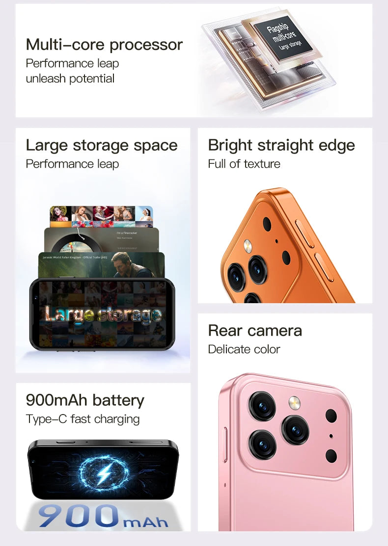 SOYES XS18Pro Mini Smartphone 3.0" Display 2GB RAM 16GB ROM Dual SIM Standby Dual Camera Android 9.0 Apps WiFi i17 Mini Phone