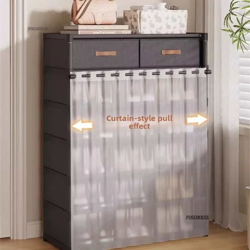 Multi layer Shoe Rack with Drawer for Entryway Hallway Storage Durable Metal Frame Indoor Organizer Space Saving Hanger Unit