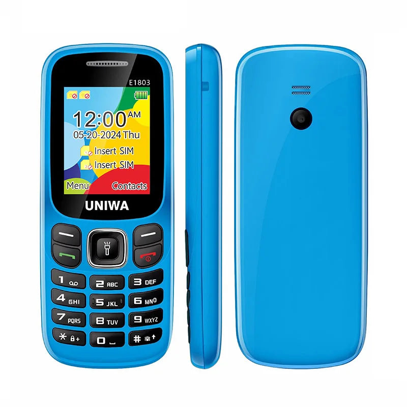 Low Price UNIWA E1803 2G GSM Feature Phone 1.77" Dual SIM Senior Elder Cellphone Push-button Wireless Radio Flashlight Telephone