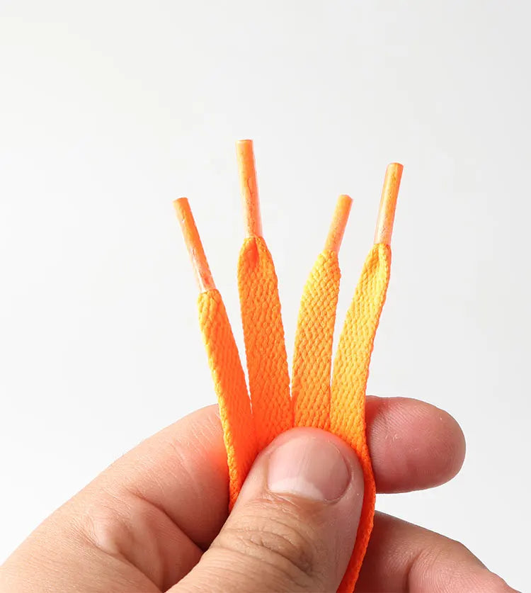 HIBERNI Flat Shoelaces for Sneakers/Adidas/Nike - 120cm/140cm Red/Orange/Hot Pink | Soft & Vibrant Laces for AF1 Shoes 1Pair