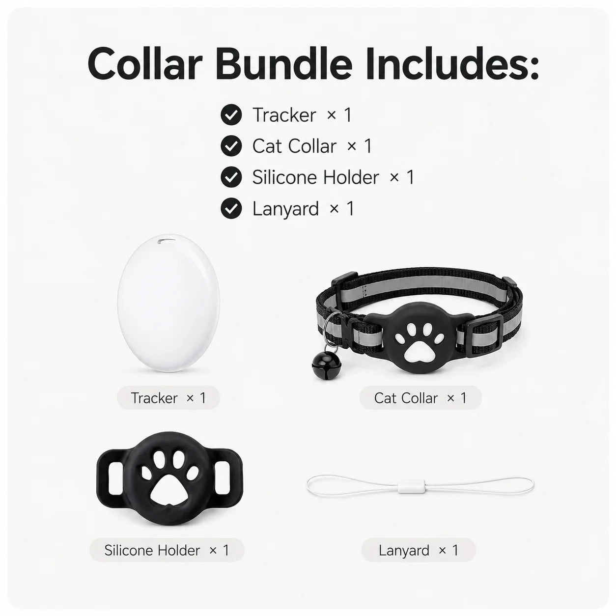 Pet(Cats and dogs)Locator Set GPS Tracker Collar Set, Pet Additions, Compatible with Apple Find My