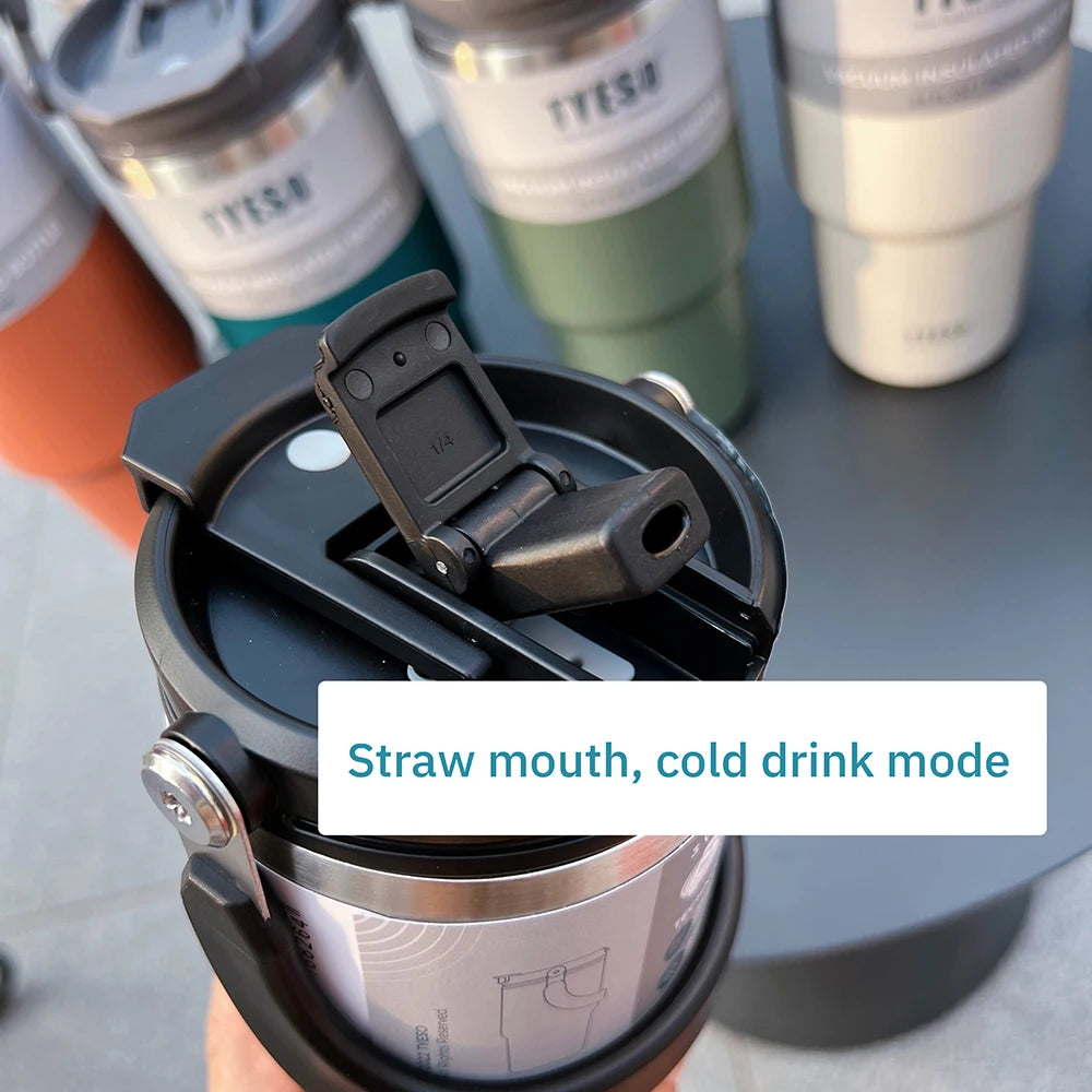 TYESO Large Capacity Stainless Steel Thermo Bottle Car Coffee Cup Keep Cold and Heat Thermal Mug Sport Water Bottle Vacuum Flask