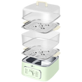 SUPER Electric Steamer Household Electric Boiler Three-layer Transparent Visualization Steamer Stainless Steel Steaming Tray9.3L