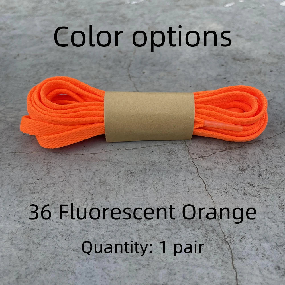 HIBERNI Flat Shoelaces for Sneakers/Adidas/Nike - 120cm/140cm Red/Orange/Hot Pink | Soft & Vibrant Laces for AF1 Shoes 1Pair