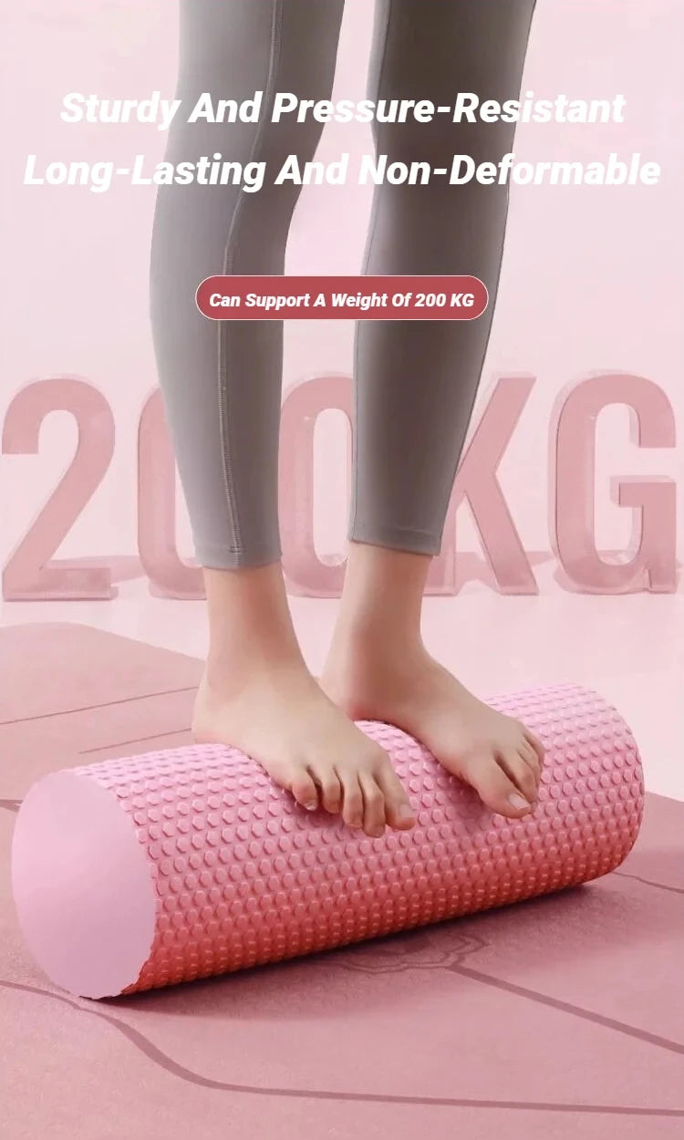 Hexagonal Yoga Roller: EVA Foam Cylinder (Diameter 9.5cm, Length 29.7cm) for Pilates and Home Workouts