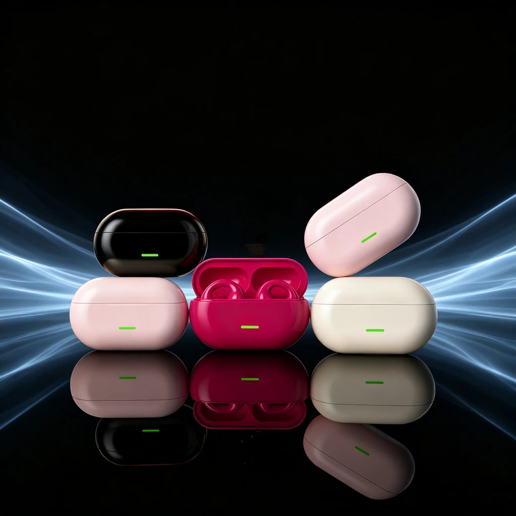 Wireless Ear Clip On Earphone Bluetooth-Compatible 5.3 Noise Canceling HiFi Stereo Headset Clip On Headphone for Running Fitness