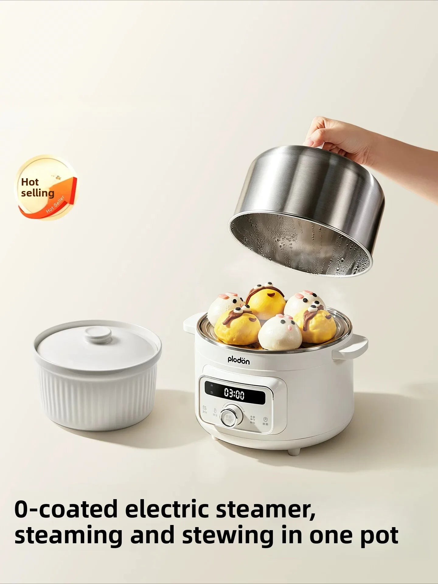 Multifunctional Stainless Steel Electric Pot Steam Stew Cooker Baby Food Cooking Pot
