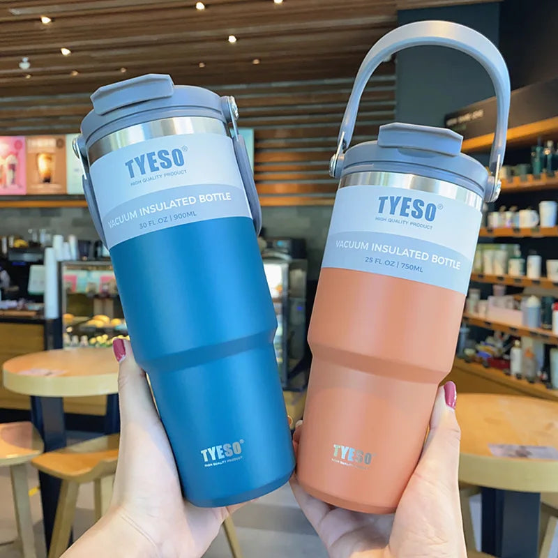 TYESO Large Capacity Stainless Steel Thermo Bottle Car Coffee Cup Keep Cold and Heat Thermal Mug Sport Water Bottle Vacuum Flask