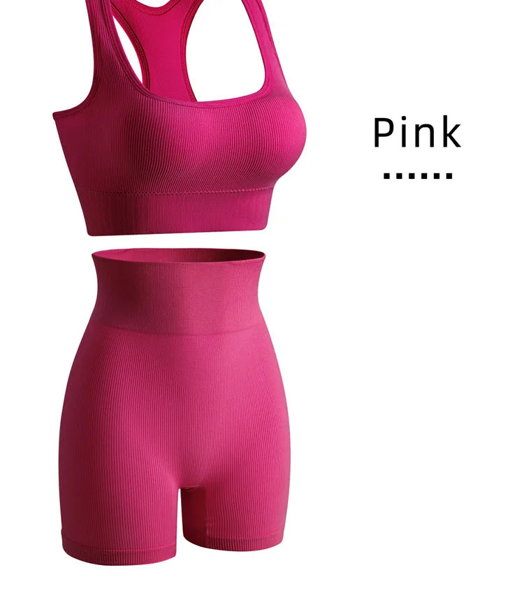 1Set Womens Underwear Set Wireless Lingerie Panties Bra Female Sexy Seamless Tank Crop Top Lady Sports Fitness Yoga Clothing Set