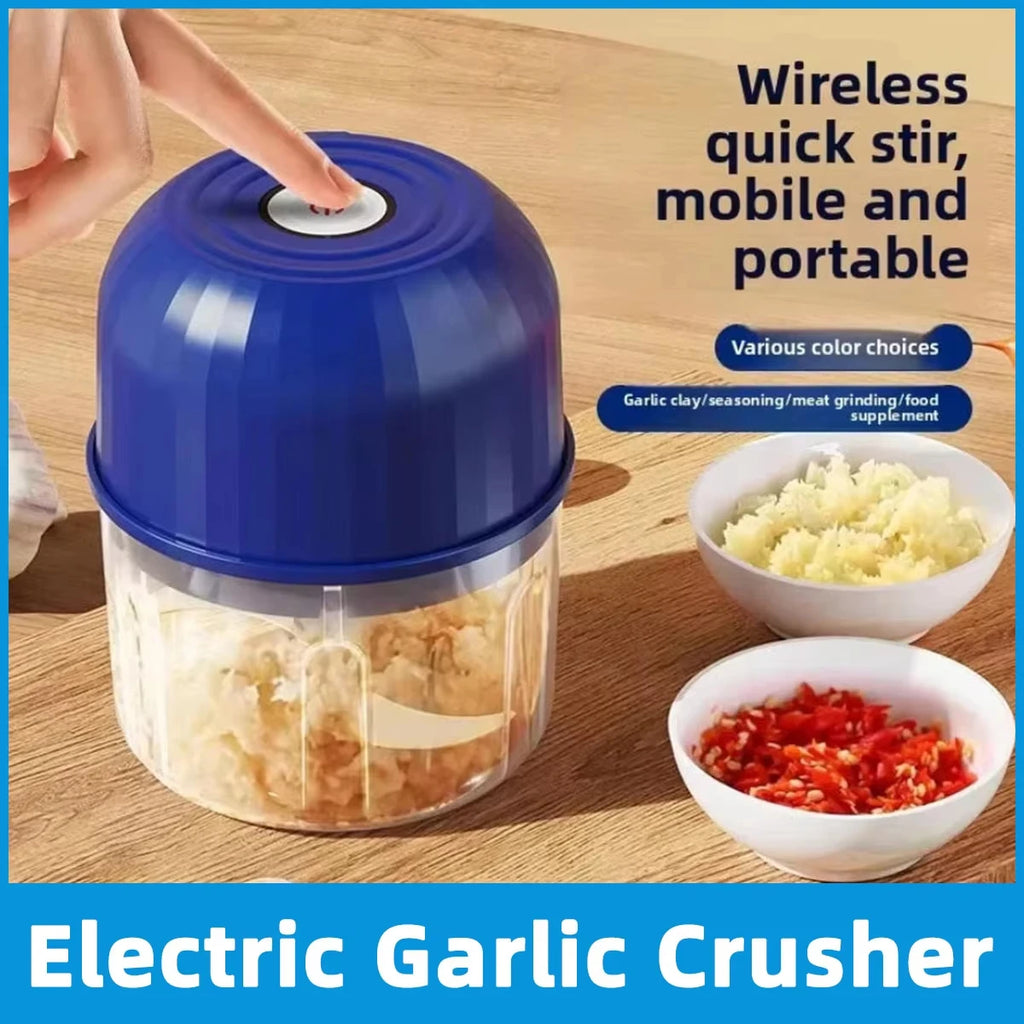 260ML Electric Meat Grinder, Rotary Garlic Grinder, Vegetable and Onion Chopper, Wireless Rechargeable Kitchen Cooking Mixer