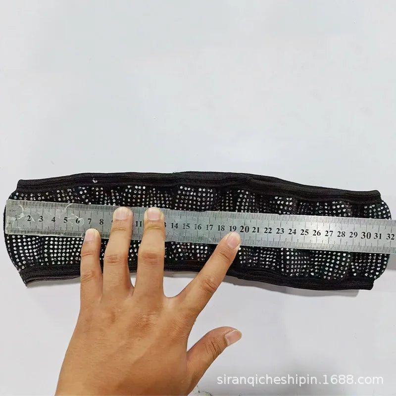 38cm Bling Car Accessories Set For Women Rhinestones Steering Wheel Cover Safety Belt Covers Gear Shift Cover Diamond Cup Pads